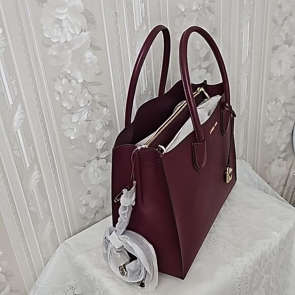 Michael Kors Large Mercer Satchel Crossbody Leather Bag NWT - Picture 3 of 9